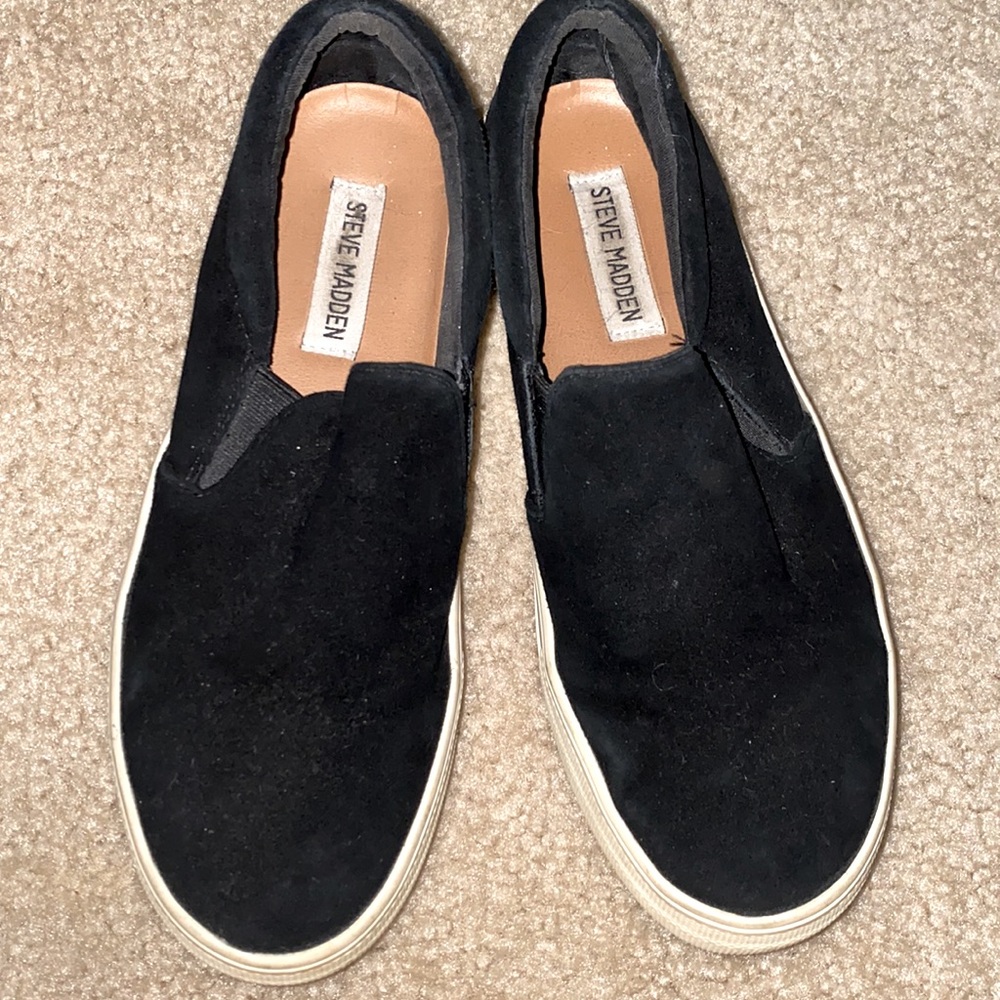 Steve Madden Grills Black Suede Slip On Sneakers |size 7| gently worn